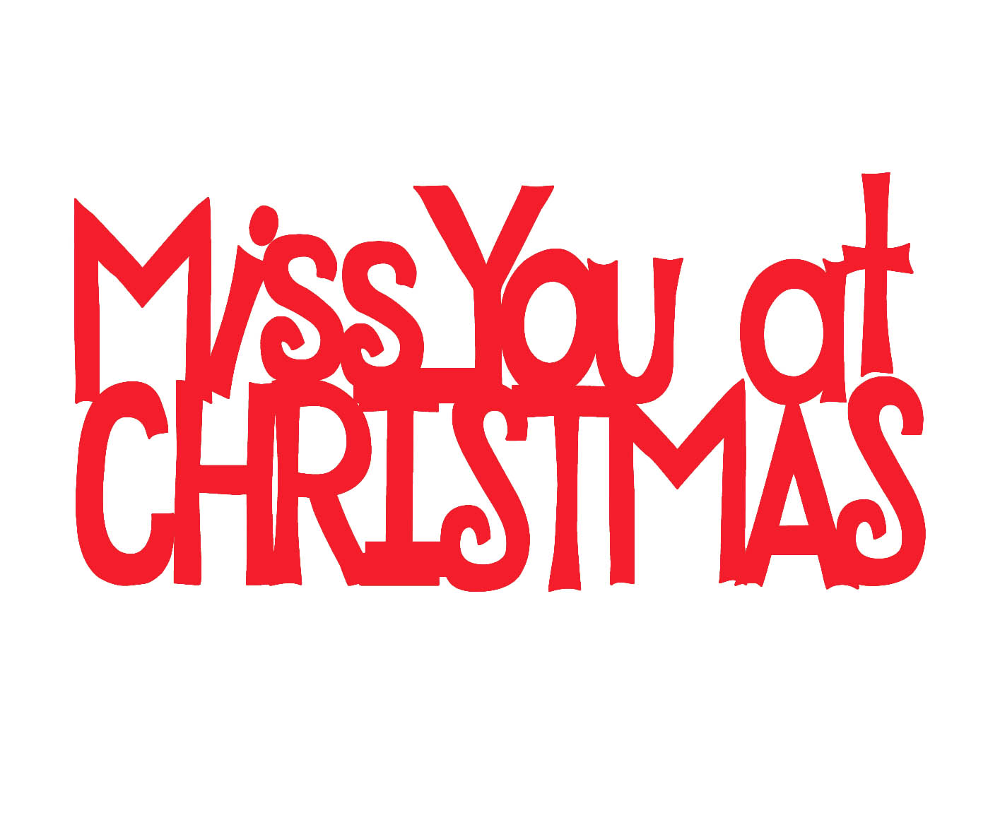 Miss you at christmas Red  mini 44 x 23 pack 10